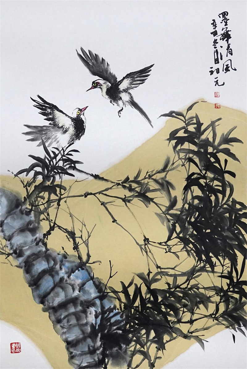 花鸟小品《墨舞清风》350&times;690