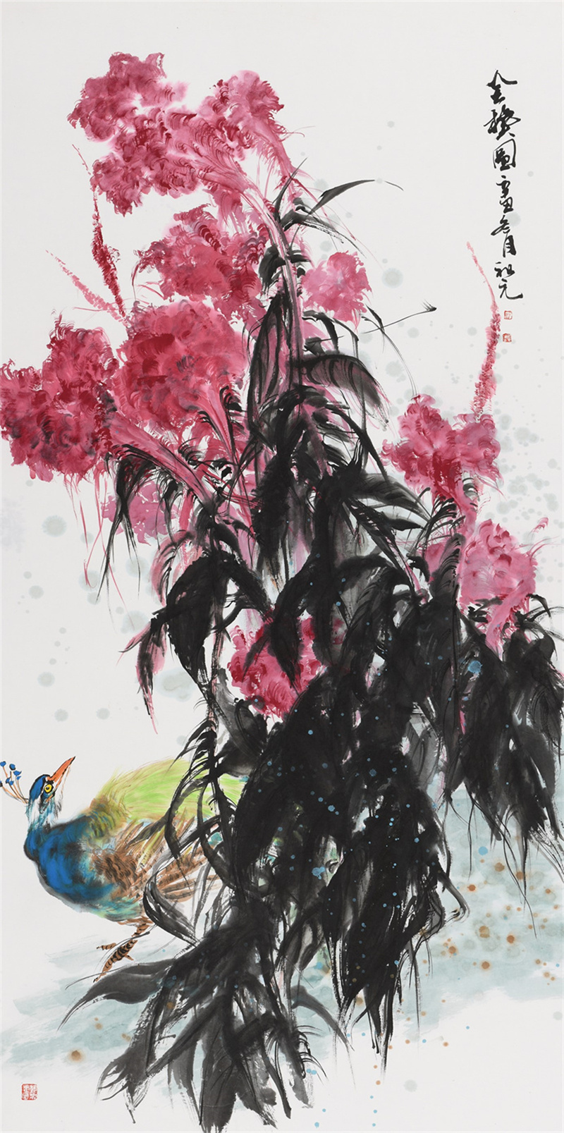 花鸟四尺竖幅《金秋图》690&times;1380