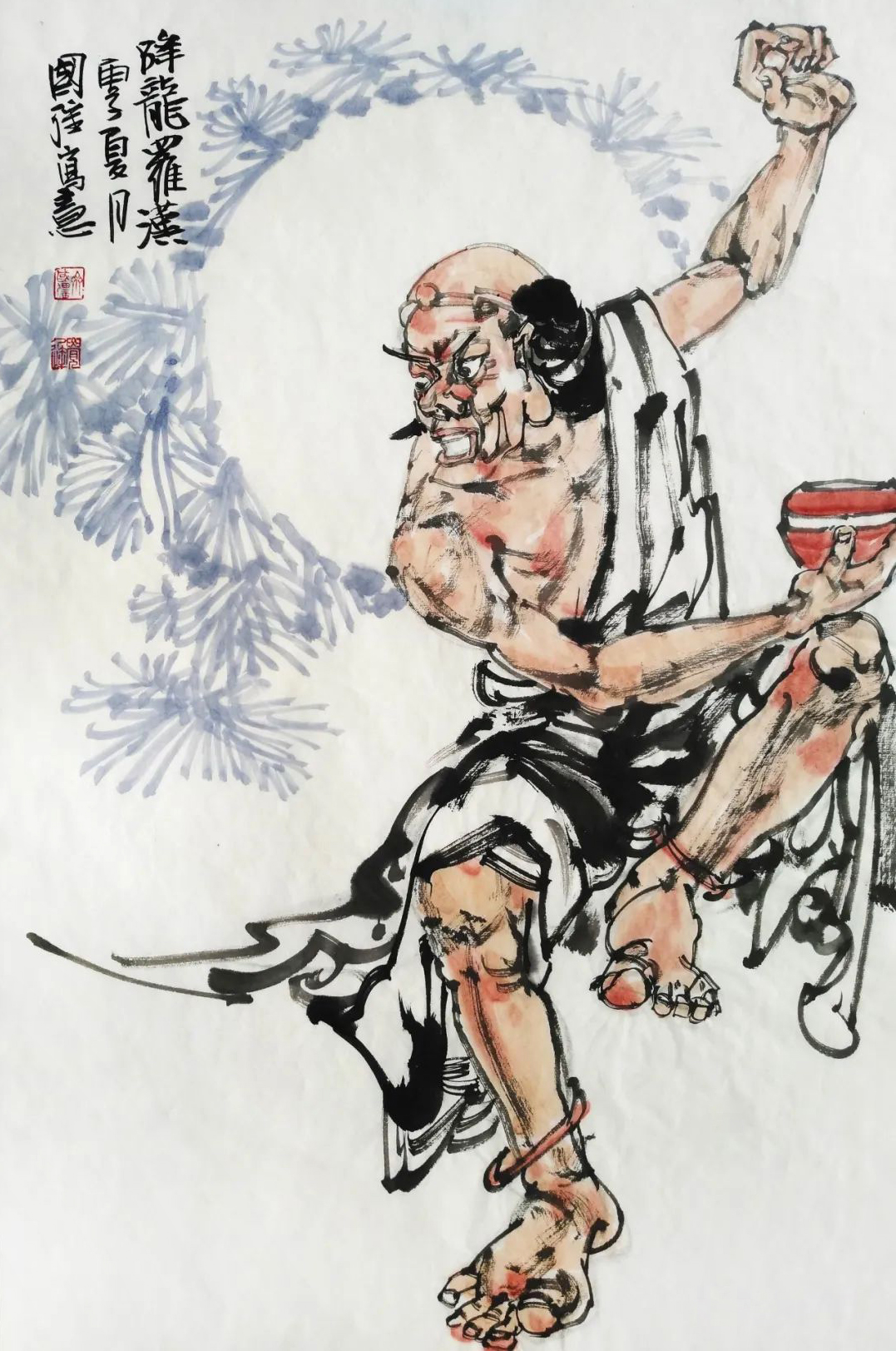 《降龙罗汉》46×68cm 2020年