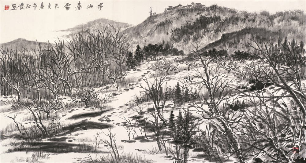 《茅山春雪》180×90cm